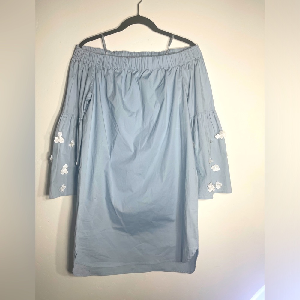 MICHAEL KORS OFF SHOULDER 3/4 FLOWER MINI DRESS